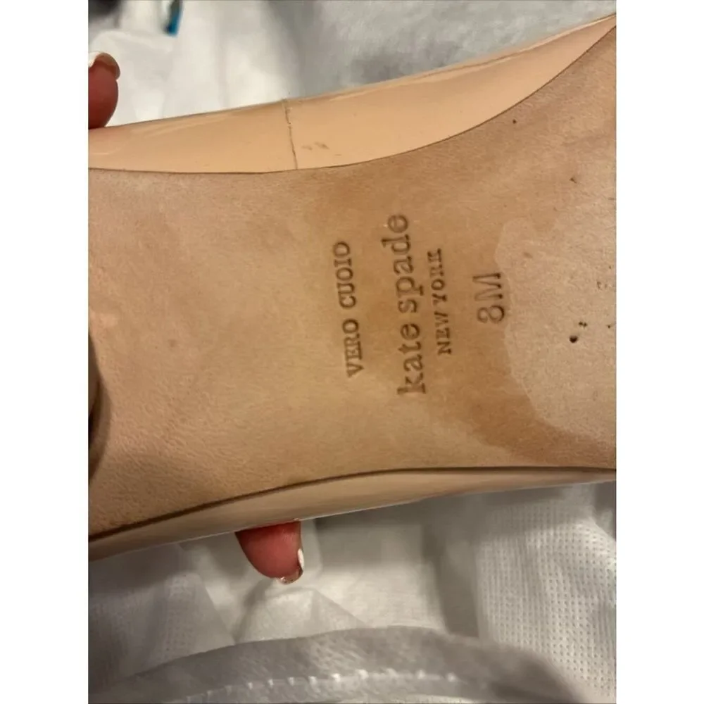 Kate Spade Authentic Nude Beige Patent Leather Ballet Flats 8